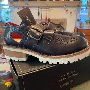 NIB Bed Stu Dagny Oxford Loafer 9.5 GORGEOUS Paisley Chunky Mexico Black